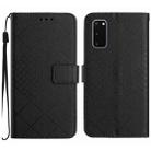 For Samsung Galaxy S20 Rhombic Grid Texture Leather Phone Case(Black) - 1