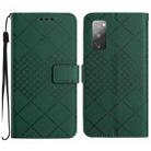 For Samsung Galaxy S20 FE 4G / 5G / 2022 Rhombic Grid Texture Leather Phone Case(Green) - 1