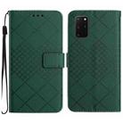 For Samsung Galaxy S20+ Rhombic Grid Texture Leather Phone Case(Green) - 1