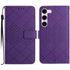 For Samsung Galaxy S23 5G Rhombic Grid Texture Leather Phone Case(Purple) - 1