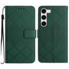 For Samsung Galaxy S23 5G Rhombic Grid Texture Leather Phone Case(Green) - 1