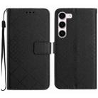 For Samsung Galaxy S23 5G Rhombic Grid Texture Leather Phone Case(Black) - 1