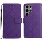 For Samsung Galaxy S23 Ultra 5G Rhombic Grid Texture Leather Phone Case(Purple) - 1