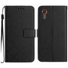For Samsung Galaxy Xcover 7 5G Rhombic Grid Texture Leather Phone Case(Black) - 1
