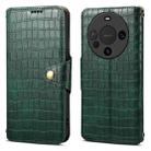 For Huawei Mate 60 Denior Crocodile Texture Oil Edge Leather Phone Case(Green) - 1