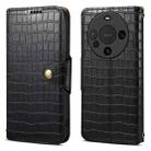 For Huawei Mate 60 Denior Crocodile Texture Oil Edge Leather Phone Case(Black) - 1