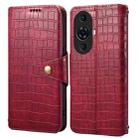 For Huawei nova 11 Pro Denior Crocodile Texture Oil Edge Leather Phone Case(Rose Red) - 1