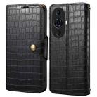 For Huawei nova 11 Pro Denior Crocodile Texture Oil Edge Leather Phone Case(Black) - 1