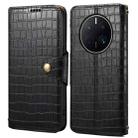 For Huawei Mate 50 Pro Denior Crocodile Texture Oil Edge Leather Phone Case(Black) - 1