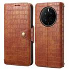 For Huawei Mate 50 Denior Crocodile Texture Oil Edge Leather Phone Case(Brown) - 1