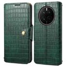 For Huawei Mate 50 Denior Crocodile Texture Oil Edge Leather Phone Case(Green) - 1