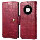 For Huawei Mate 40 Pro Denior Crocodile Texture Oil Edge Leather Phone Case(Rose Red) - 1