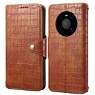 For Huawei Mate 40 Denior Crocodile Texture Oil Edge Leather Phone Case(Brown) - 1