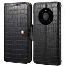 For Huawei Mate 40 Denior Crocodile Texture Oil Edge Leather Phone Case(Black) - 1