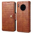 For Huawei Mate 30 Denior Crocodile Texture Oil Edge Leather Phone Case(Brown) - 1