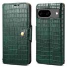 For Google Pixel 8 Denior Crocodile Texture Oil Edge Leather Phone Case(Green) - 1