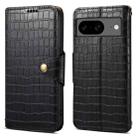 For Google Pixel 8 Denior Crocodile Texture Oil Edge Leather Phone Case(Black) - 1