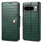 For Google Pixel 8 Pro Denior Crocodile Texture Oil Edge Leather Phone Case(Green) - 1