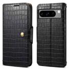 For Google Pixel 8 Pro Denior Crocodile Texture Oil Edge Leather Phone Case(Black) - 1