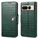 For Google Pixel 7 Pro Denior Crocodile Texture Oil Edge Leather Phone Case(Green) - 1