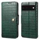 For Google Pixel 6 Denior Crocodile Texture Oil Edge Leather Phone Case(Green) - 1