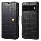 For Google Pixel 6 Denior Crocodile Texture Oil Edge Leather Phone Case(Black) - 1