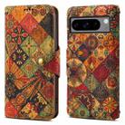 For Google Pixel 8 Pro Denior Flower Language Series Cork Fabric Oil Edge Leather Phone Case(Autumn) - 1