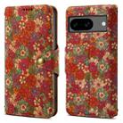 For Google Pixel 8 Denior Flower Language Series Cork Fabric Oil Edge Leather Phone Case(Summer) - 1