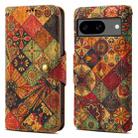 For Google Pixel 8 Denior Flower Language Series Cork Fabric Oil Edge Leather Phone Case(Autumn) - 1