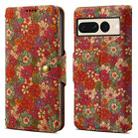 For Google Pixel 7 Pro Denior Flower Language Series Cork Fabric Oil Edge Leather Phone Case(Summer) - 1