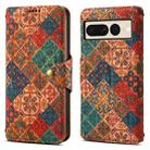 For Google Pixel 7 Pro Denior Flower Language Series Cork Fabric Oil Edge Leather Phone Case(Winter) - 1