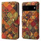 For Google Pixel 6a Denior Flower Language Series Cork Fabric Oil Edge Leather Phone Case(Autumn) - 1