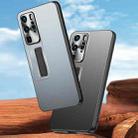 For Huawei P40 Frosted Metal Hybrid TPU Holder Phone Case(Black) - 2