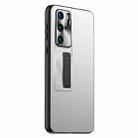 For Huawei P40 Frosted Metal Hybrid TPU Holder Phone Case(Silver) - 1