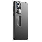 For Huawei P40 Pro Frosted Metal Hybrid TPU Holder Phone Case(Black) - 1