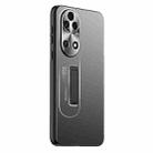 For Huawei P50 Frosted Metal Hybrid TPU Holder Phone Case(Black) - 1