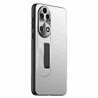 For Huawei P50 Frosted Metal Hybrid TPU Holder Phone Case(Silver) - 1