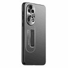 For Huawei P50 Pro Frosted Metal Hybrid TPU Holder Phone Case(Black) - 1