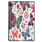 For Samsung Galaxy Tab S8+ / Tab S8 Plus /  Tab S7 FE / Tab S7+ Custer Painted PU Leather Case with Sleep / Wake-up Function & 3-Fold Holder(Color Butterfly) - 3