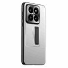 For Xiaomi 14 Frosted Metal Hybrid TPU Holder Phone Case(Silver) - 1