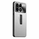 For Xiaomi Redmi K70 Pro Frosted Metal Hybrid TPU Holder Phone Case(Silver) - 1