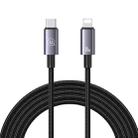 USAMS US-SJ665 Type-C To 8 Pin 30W Fast Charge Data Cable, Length: 2m(Black) - 1