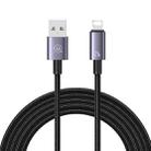 USAMS US-SJ669 USB To 8 Pin 2.4A Fast Charge Data Cable, Length: 2m(Black) - 1