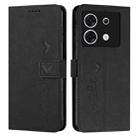 For Infinix Zero 30 5G Skin Feel Heart Embossed Leather Phone Case with Long Lanyard(Black) - 1