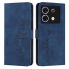For Infinix Zero 30 5G Skin Feel Heart Embossed Leather Phone Case with Long Lanyard(Blue) - 1