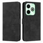 For Infinix Hot 40i Skin Feel Heart Embossed Leather Phone Case with Long Lanyard(Black) - 1