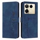 For Infinix Note 40 Pro 4G / 5G Skin Feel Heart Embossed Leather Phone Case with Long Lanyard(Blue) - 1