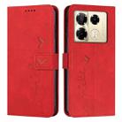 For Infinix Note 40 Pro 4G / 5G Skin Feel Heart Embossed Leather Phone Case with Long Lanyard(Red) - 1