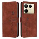 For Infinix Note 40 Pro 4G / 5G Skin Feel Heart Embossed Leather Phone Case with Long Lanyard(Brown) - 1