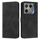 For Infinix GT 20 Pro Skin Feel Heart Embossed Leather Phone Case with Long Lanyard(Black) - 1